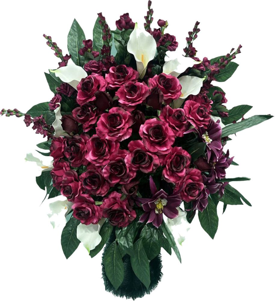 Корзина из искусственных цветов F-02