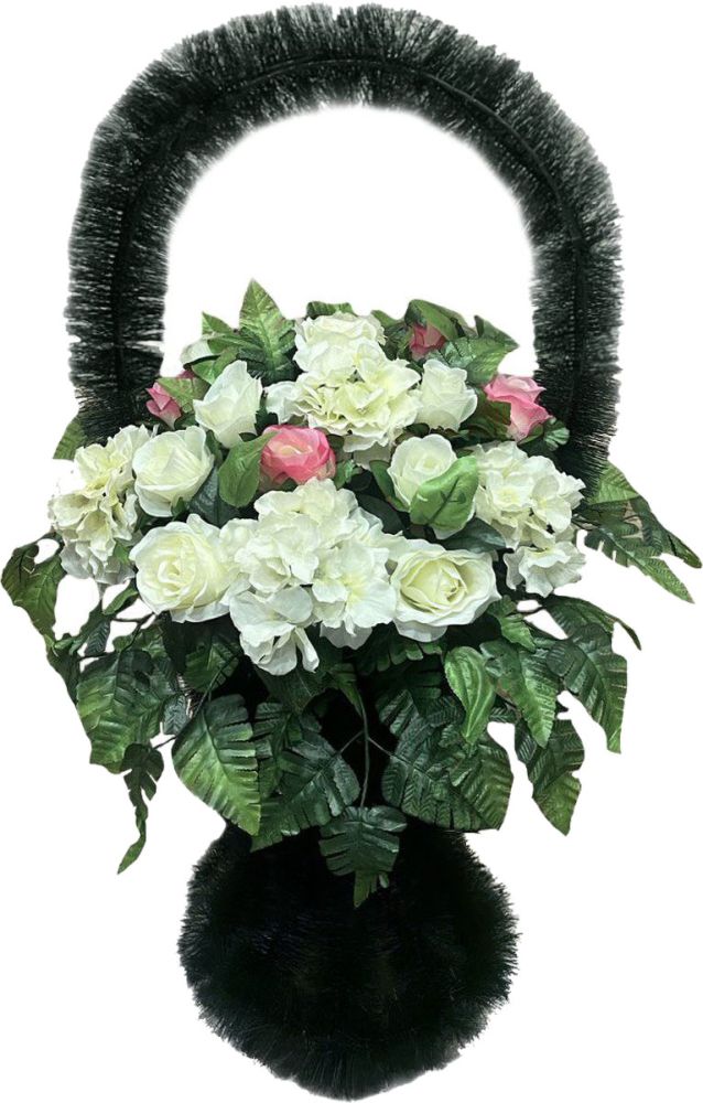 Корзина из искусственных цветов З-01