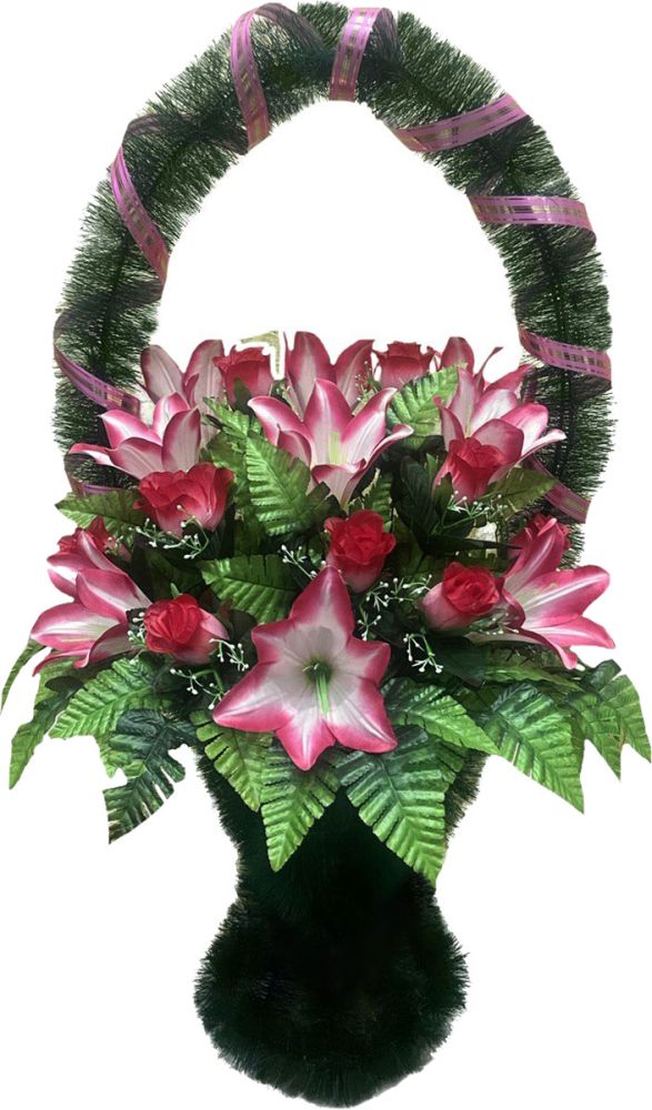 Корзина из искусственных цветов С-04