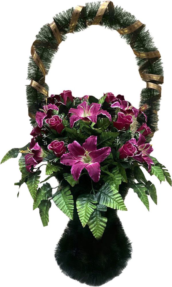 Корзина из искусственных цветов С-03